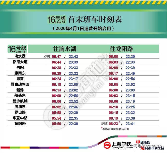 地铁16号线首末班车时间最新调整及通知公告